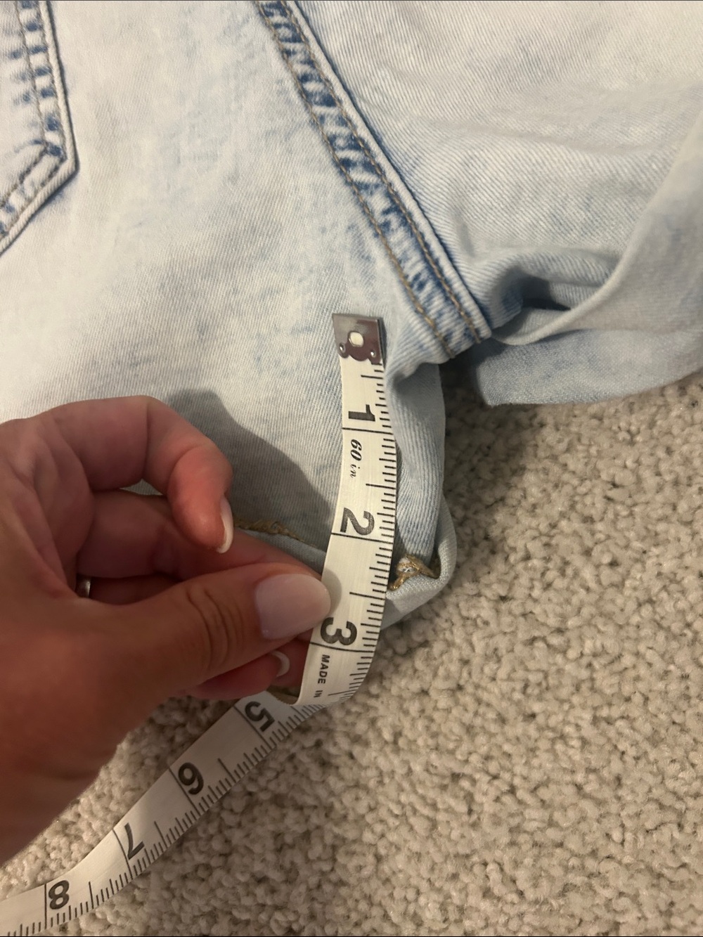 Dollhouse Light Blue Distressed High-Rise Denim Shorts - Picture 6 of 6